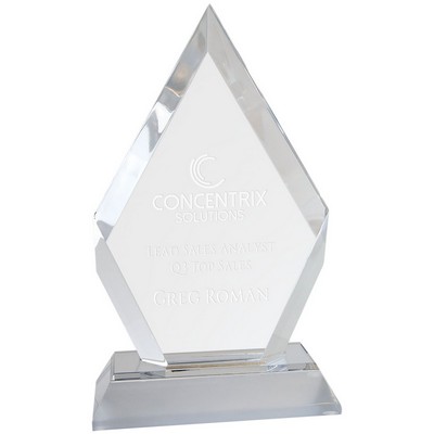 7" Silver Frosted Base Diamond Impress Acrylic Award