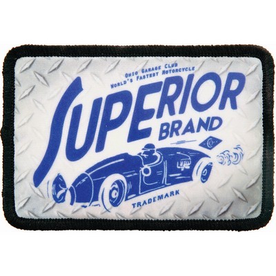 3" x 2" Rectangle Sublimatable Patch with Adhesive & Black Border