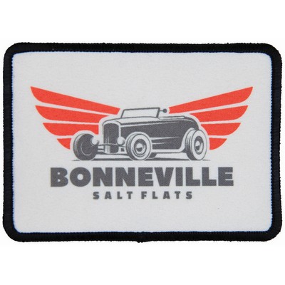 3 1/2" x 2 1/2" Rectangle Sublimatable Patch with Adhesive & Black Border