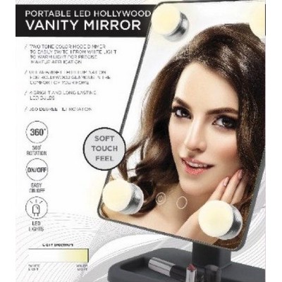Vivitar® Hollywood by Vivitar Portable Black LED Vanity Mirror