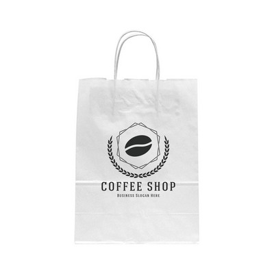 White Kraft Paper Shopping Bag (10"x5"x13")