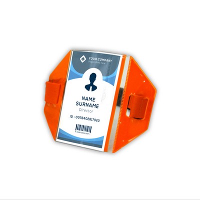 Armband ID Badge Holder, Orange