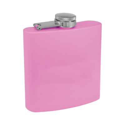 6 Oz. Light Purple Matte Powder Coated Stainless Steel Flask