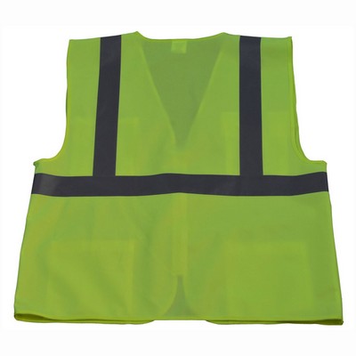 Lime Solid 4-Pocket ANSI Class II Safety Vests