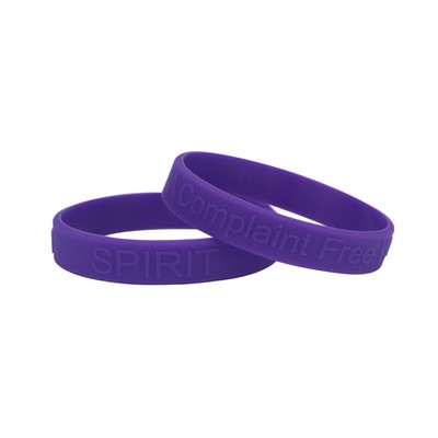 1/2" Custom Embossed Silicone Wristband - High Quality
