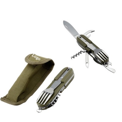 6" 1 Stainless Steel Folding Portable Camping Cutlery Tool