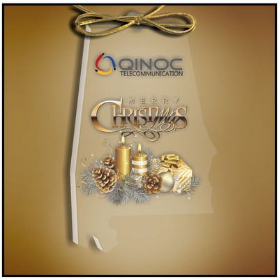 Alabama Ornament in Clear Acrylic