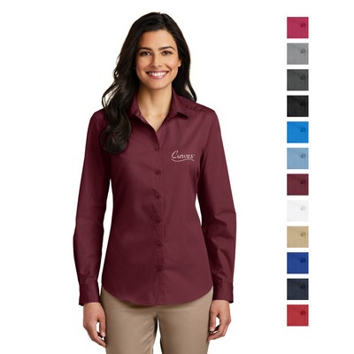 Port Authority® Women's Long Sleeve Carefree Poplin Shirt