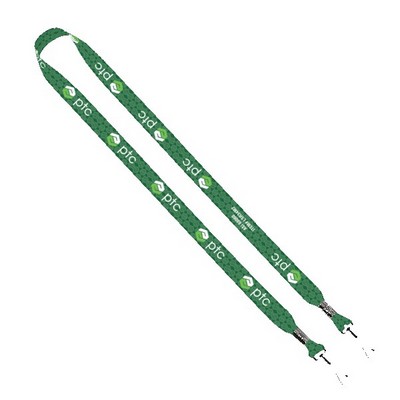 3/4" rPET Dye-Sublimated Double-Ended Lanyard With Metal Crimp and Swivel Snap Hook