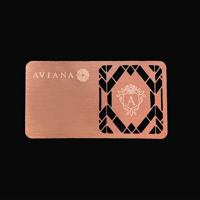 Copper Laser Etched and Die-Cut Card