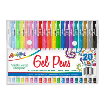 20 Pack Gel Pens with Rubber Grip