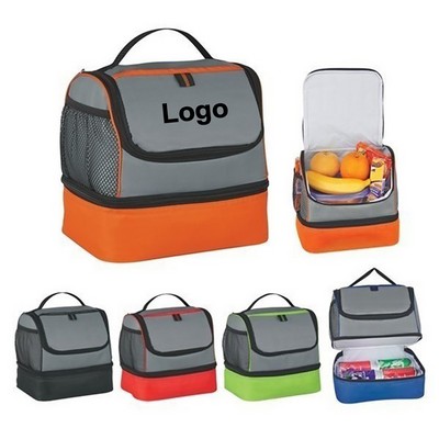 Insulated Lunch Tote - Dual Compartment Cooler Bag