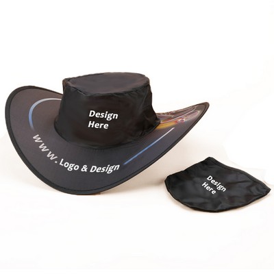 Folding Nylon Cowboy Hat With Pouch