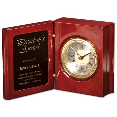 Rosewood Piano Finish Book Clock