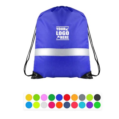 Drawstring Backpack With Reflective Tape