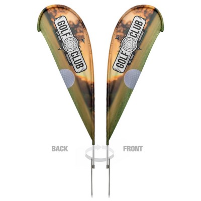 Teardrop Flag Double 10 ft Pole/spike base