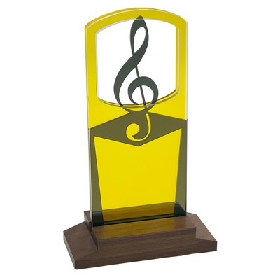 Music – Treble Clef Award Natural Wood Base