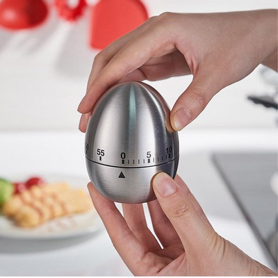 Stainless Steel Egg Shaped Kitchen Timer