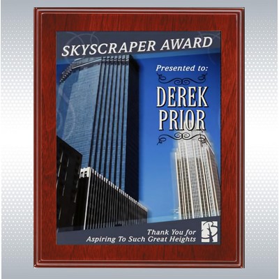 Mahogany Finish Plaque w/Full Color Sublimated Plate (5" x 7")