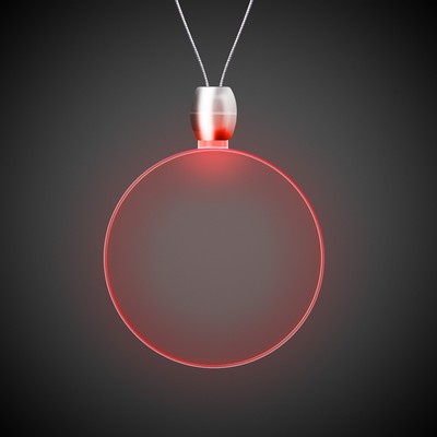 24" Red Round Light-Up Pendant Necklace(Digi-Print)
