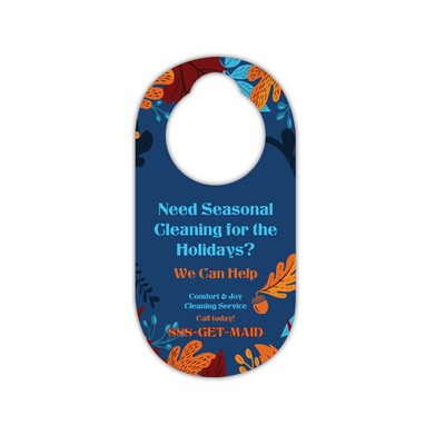 Double Sided Full Color Plastic Oval Door Hanger (3.5" x 7")