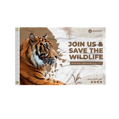 20"x30" Silk Poly Custom Digital Print Flag