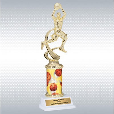 10" Assembled Male Basketball Trophy w/ White Base