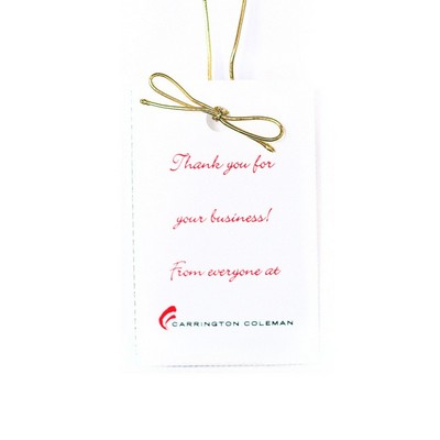 Color Printed Single-Sided Hang Tag w/White Background