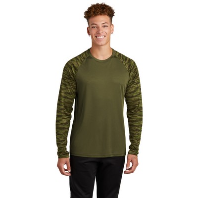 Sport-Tek® Drift Camo Colorblock Long Sleeve Tee