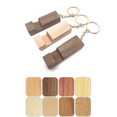 Wood Phone Stand With Key Chain