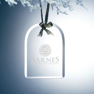 Beveled Jade Glass Ornament - Arch