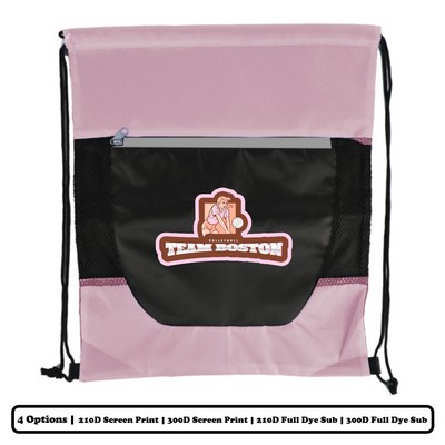 Sublimation Horizontal Multi-Panel Polyester Drawstring Bag