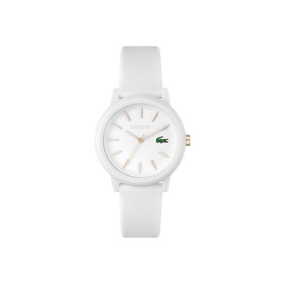 Lacoste™ L.12.12. Ladies White TR90 Watch w/White Silicone Strap
