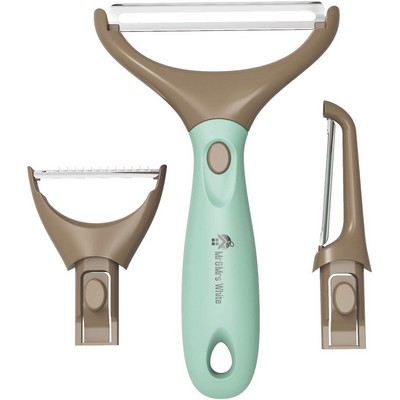 Peeler Set ¨C Blue Julienne Vegetable Peeler ¨C Stainless Steel Cabbage Carrot & Potato PeeM