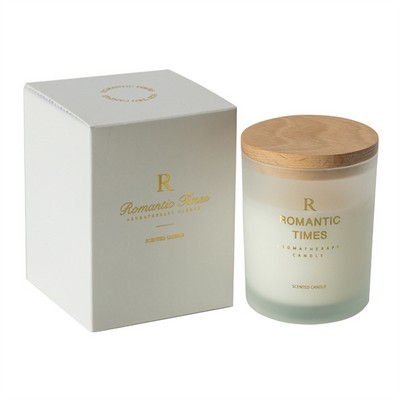 Essential Oil Aromatherapy Soybean Wax Candle in Glass Cup With Wooden Lid