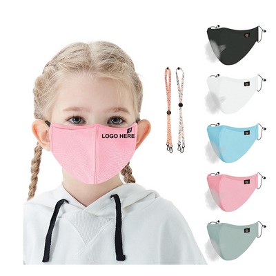 3-Layer Cotton Face Mask w/Lanyard