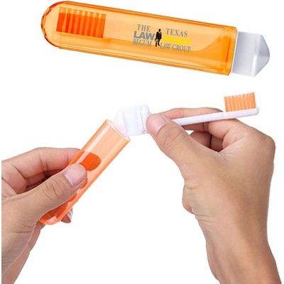 Portable Folding Toothbrush With Box For Travel, Hiking, School, Business Trip