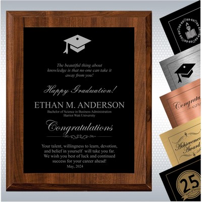 8" x 10"Cherry Finish Wood Graduation Gift Plaque