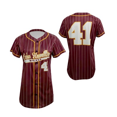 Women's/Girls Full Button Softball Mesh Jersey