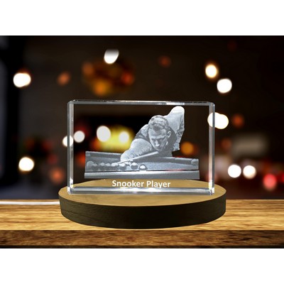 Snooker Player 3D Engraved Crystal Trophy Award