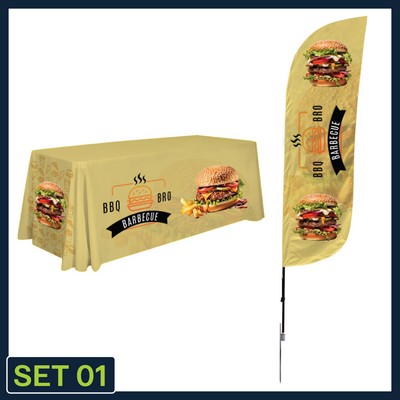SET 1 | 6' Standard Throw + 10' Double Sided Feather Flag w/ Spike Base | Made in the USA