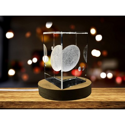 Haumea 3D Engraved Crystal Trophy Award w/LED Base Light