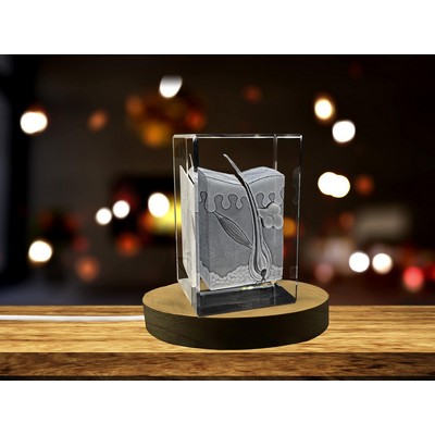 Hair Follicle 3D Engraved Crystal Keepsake Trophy