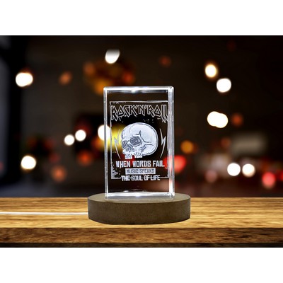Rock Music Design 3D Engraved Crystal Trophy Award