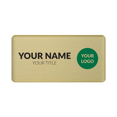 The Mighty Badge 50 Unit Kit, Gold 1.5 x 3, Magnet Fastener, For InkJet Printer