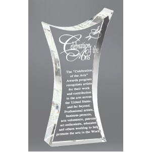 Jubilant Crystal Award, 8 1/2"H
