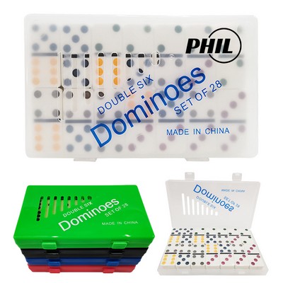 Double Six Standard Dominos Set 28 Tiles With Plastic Case