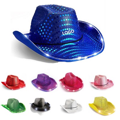Sequin Cowboy Hat w/Lights
