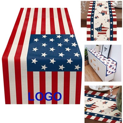 Decor Tablecloth Full Color Imprint Linen Table Runner