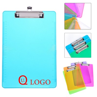 Ps Plastic Clear Clipboards W/ Back Scale